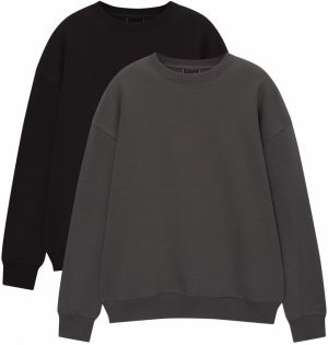 Pull&Bear Mikina  antracitová / čierna