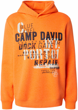 CAMP DAVID Mikina  oranžová / čierna / biela