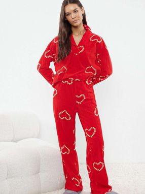 Trendyol Pyžamo  béžová / červená