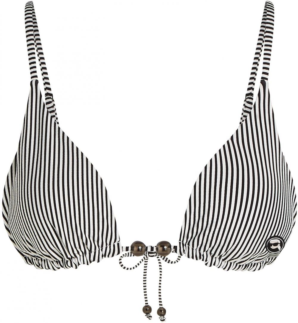 Karl Lagerfeld Bikinový top  čierna / biela