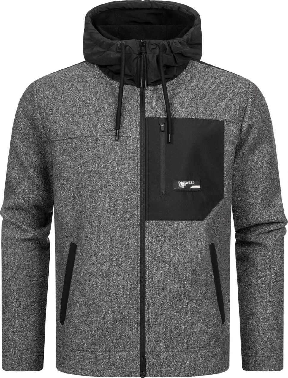Ragwear Flisová bunda 'Brodney'  tmavosivá / čierna