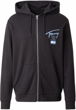 Tommy Jeans Mikina  svetlomodrá / čierna / biela