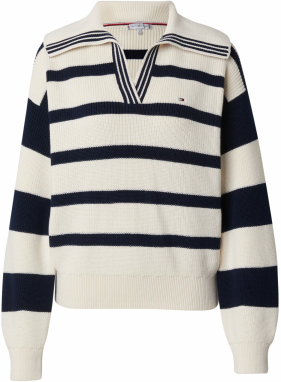 TOMMY HILFIGER Sveter  námornícka modrá / biela ako vlna