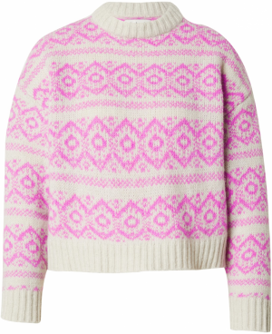 Lollys Laundry Sveter 'Lottie'  fuksia / biela