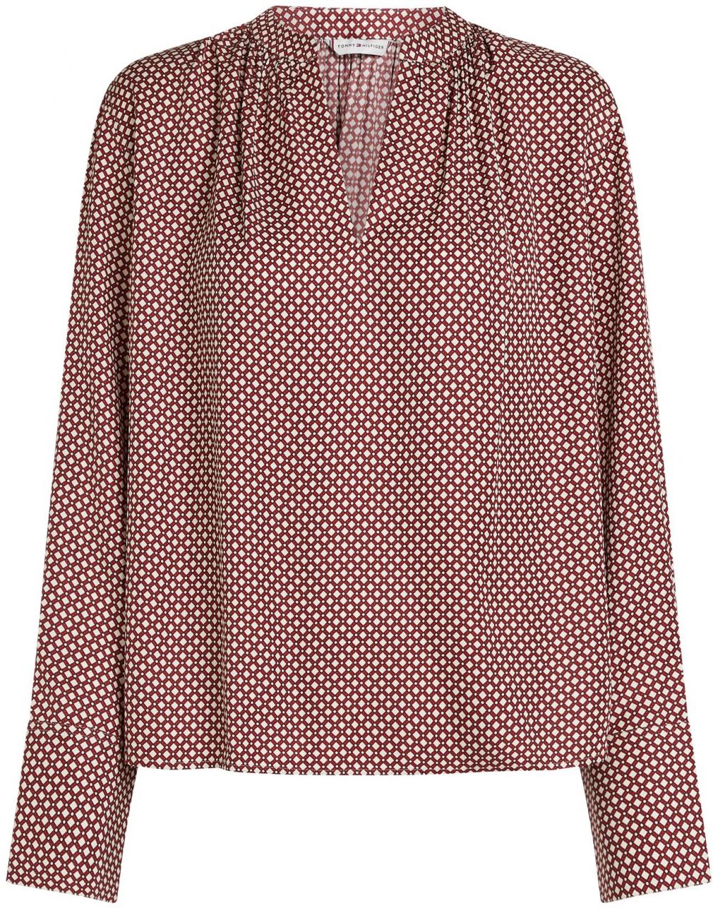 TOMMY HILFIGER Blúzka  červená / biela ako vlna