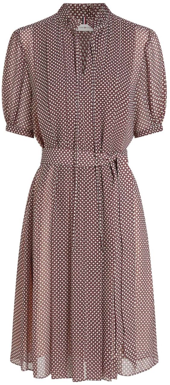 TOMMY HILFIGER Košeľové šaty  krémová / grenadínová / karmínovo červená