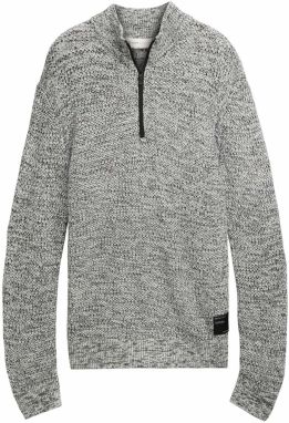 TOM TAILOR DENIM Sveter  antracitová / biela