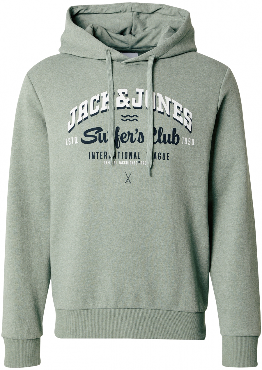 JACK & JONES Mikina  námornícka modrá / svetlozelená / biela