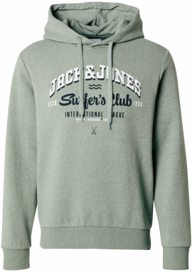 JACK & JONES Mikina  námornícka modrá / svetlozelená / biela