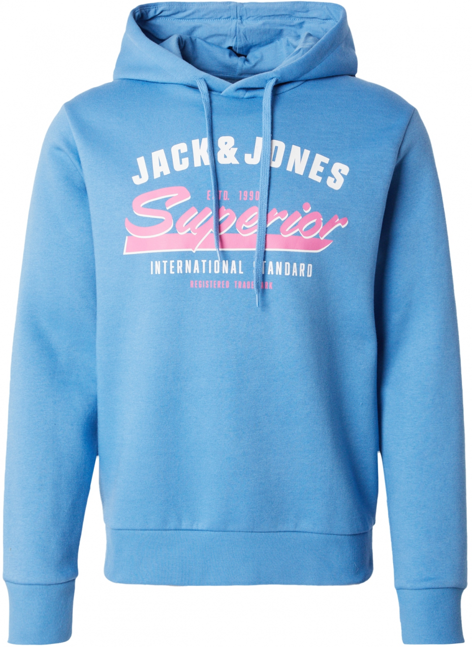 JACK & JONES Mikina  svetlomodrá / ružová / biela