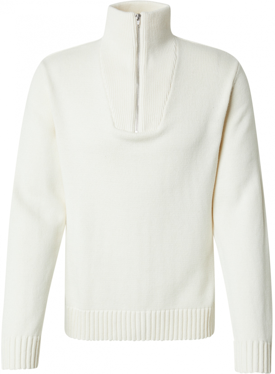 JACK & JONES Sveter 'FREDERIK'  šedobiela / biela ako vlna