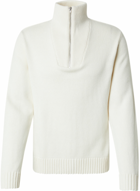 JACK & JONES Sveter 'FREDERIK'  šedobiela / biela ako vlna