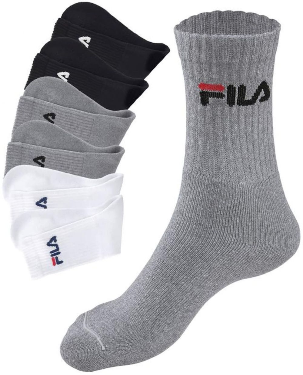 FILA Ponožky  sivá melírovaná / čierna / biela