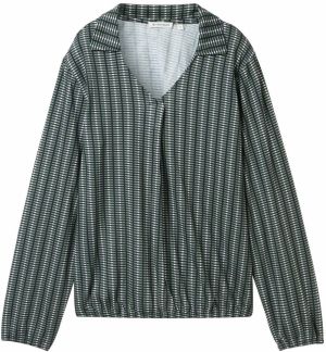 TOM TAILOR Blúzka  tmavomodrá / zelená / biela