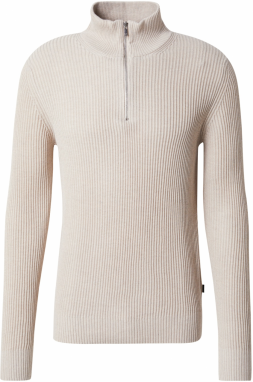 Jack & Jones Premium Sveter 'BLALIAM'  sivobéžová