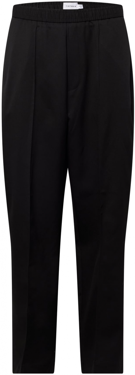 TOPMAN Plisované nohavice  čierna