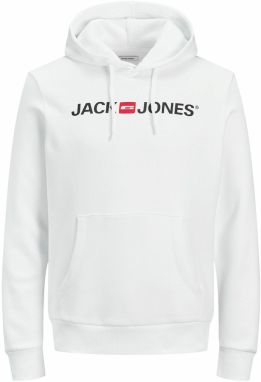 JACK & JONES Mikina 'Waistband'  jasne červená / čierna / biela