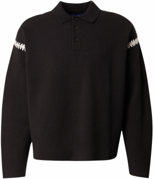 JACK & JONES Sveter 'JORAUSTIN '  čierna / biela