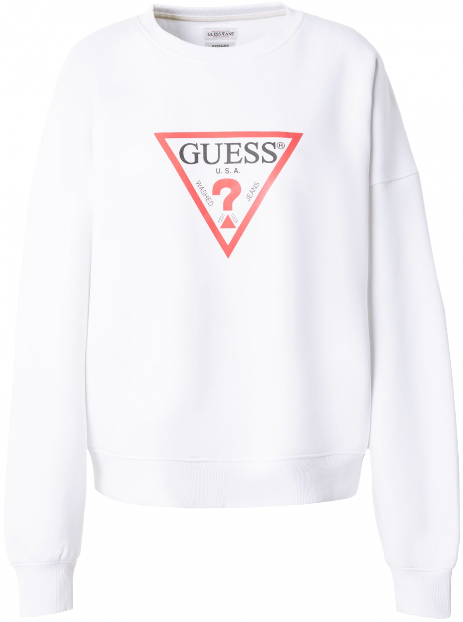 GUESS JEANS Mikina 'ICONIC'  červená / čierna / biela