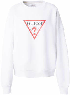 GUESS JEANS Mikina 'ICONIC'  červená / čierna / biela