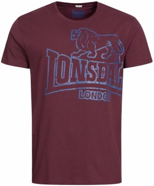 LONSDALE Tričko 'Langsett'  modrá / tmavočervená