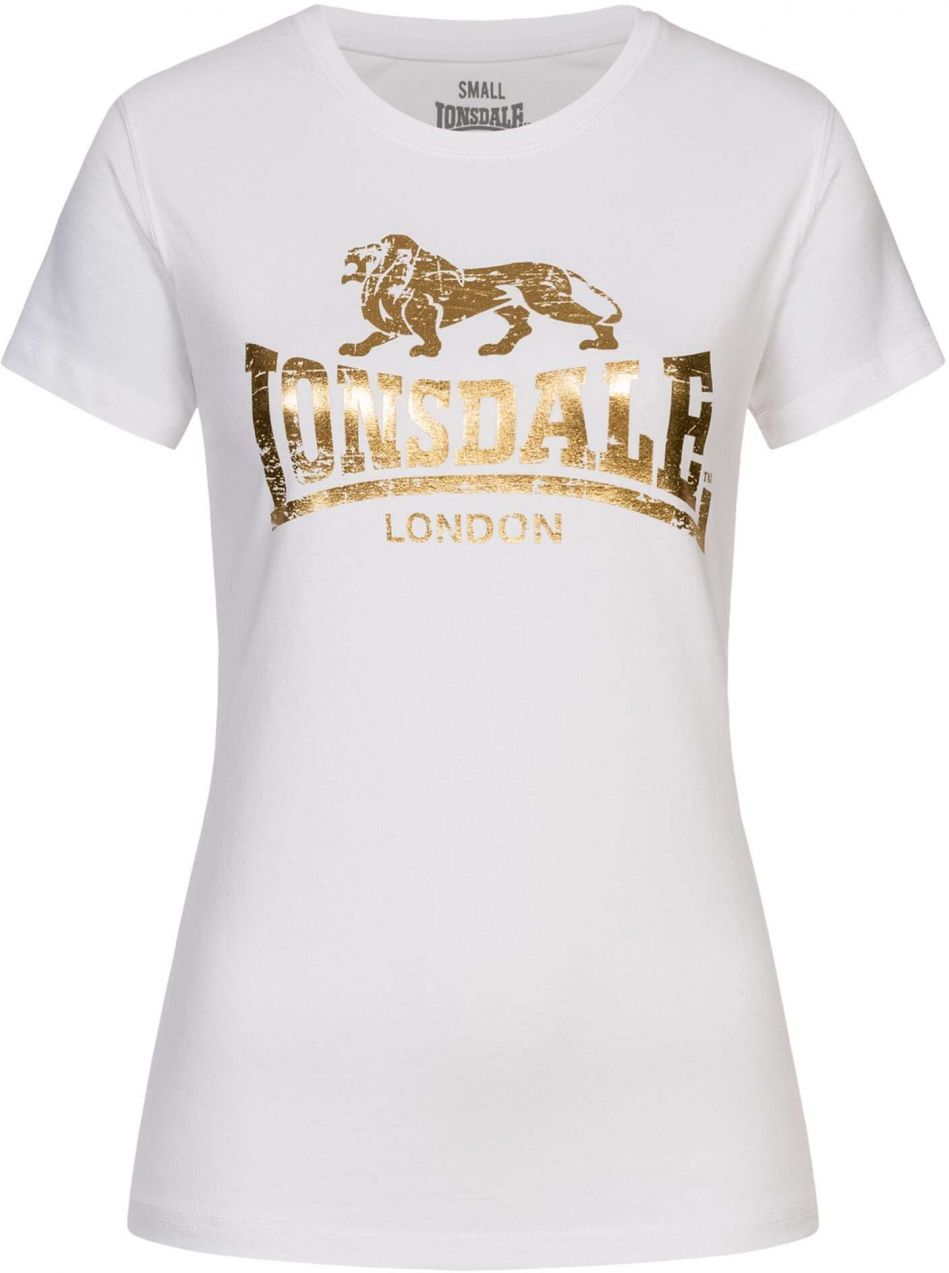 LONSDALE Tričko 'Bantry'  zlatá / biela
