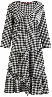 myMo ROCKS Šaty 'Reiswood'  čierna / biela