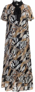 faina Košeľové šaty  piesková / čierna / biela