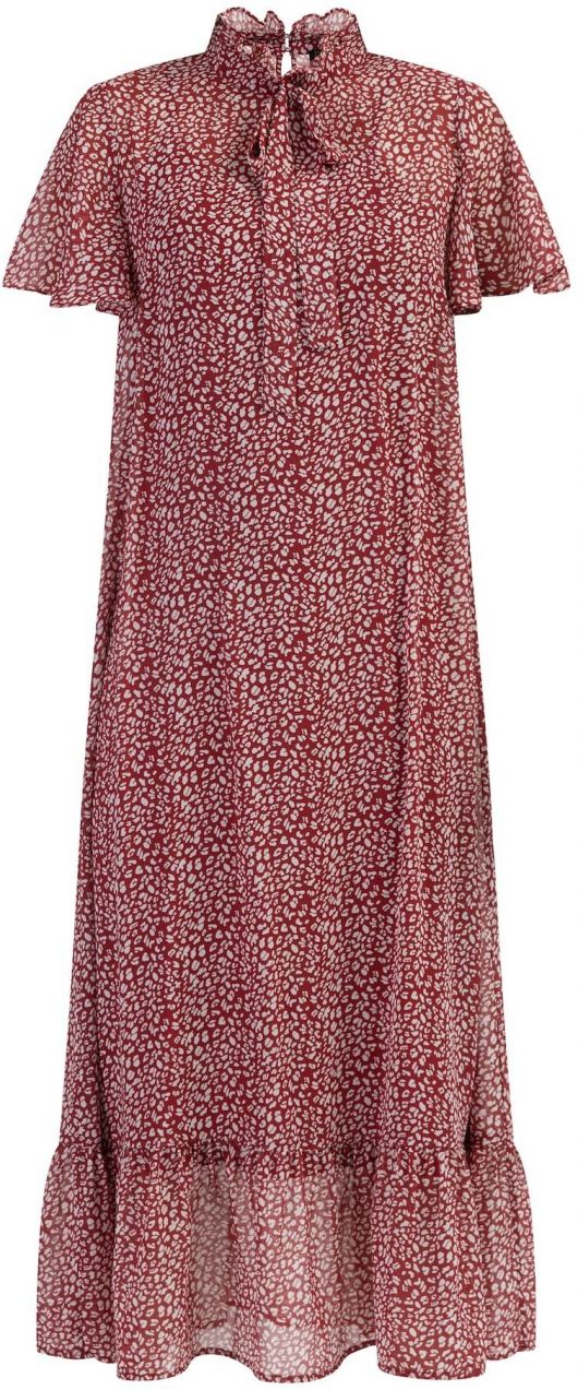 faina Šaty  tmavočervená / biela