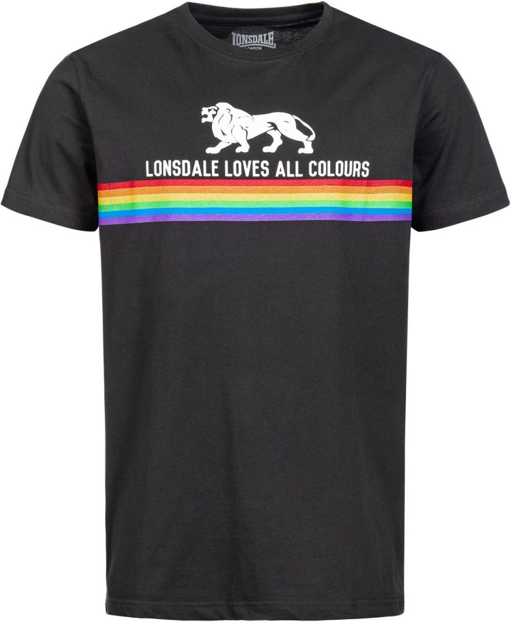 LONSDALE Tričko 'NELSON'  fialová / červená / čierna / biela
