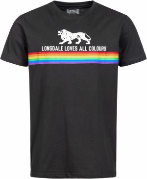 LONSDALE Tričko 'NELSON'  fialová / červená / čierna / biela