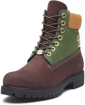 TIMBERLAND Šnurovacie čižmy  hnedá / zelená / oranžová