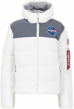 ALPHA INDUSTRIES Prechodná bunda 'HP NASA'  enciánová / tmavosivá / krvavo červená / biela
