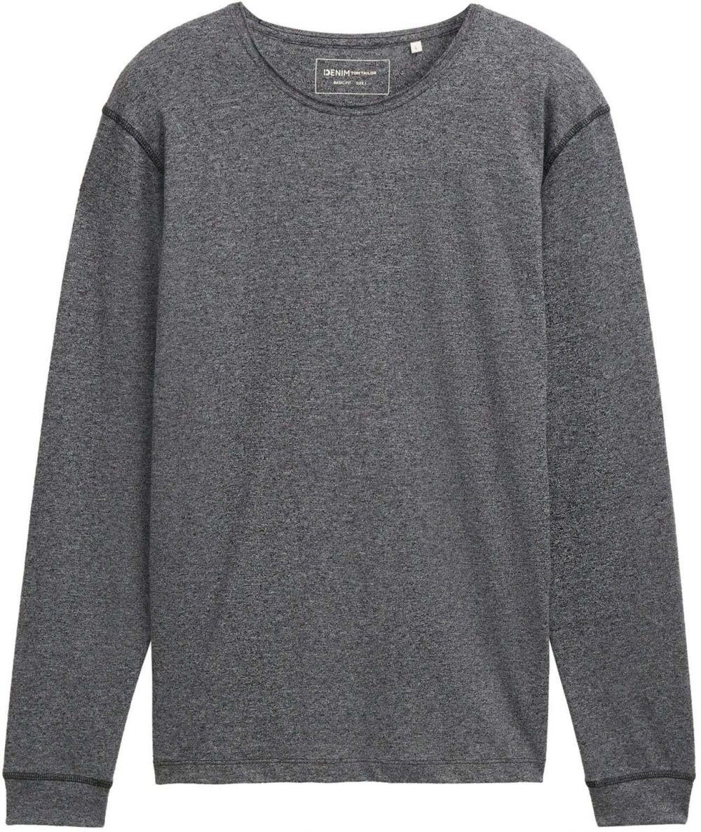 TOM TAILOR DENIM Tričko  čierna melírovaná
