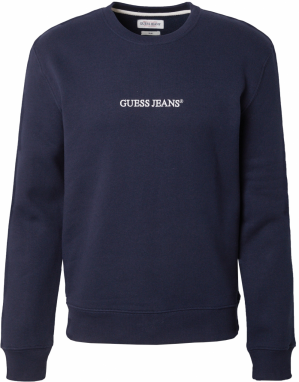 GUESS JEANS Mikina  námornícka modrá / biela