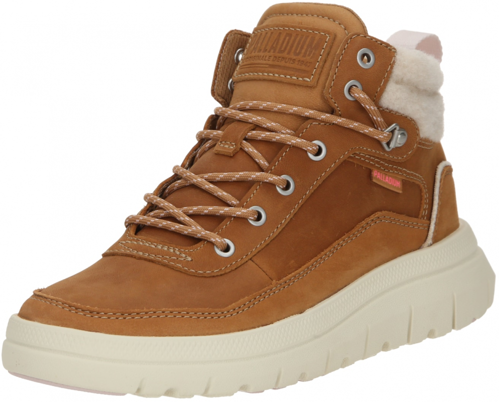 Palladium Šnurovacie členkové čižmy 'Palla'  hnedá / biela