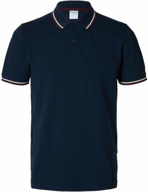 SELECTED HOMME Tričko 'SLHAtlas'  tmavomodrá / tmavočervená / biela