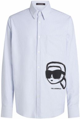 Karl Lagerfeld Košeľa 'IKON'  pastelovo modrá / svetlomodrá / antracitová