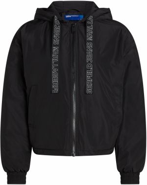KARL LAGERFELD JEANS Prechodná bunda  sivá / čierna / biela