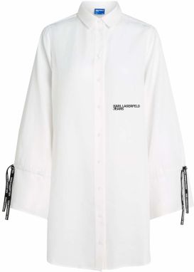 KARL LAGERFELD JEANS Košeľové šaty  čierna / biela