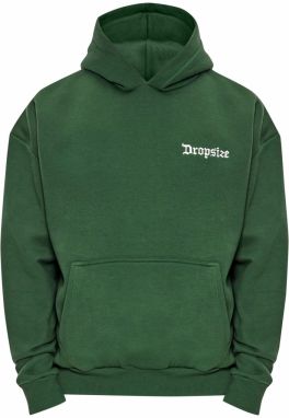 Dropsize Mikina 'Embo'  tmavozelená / biela