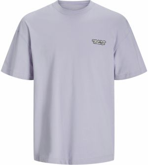 JACK & JONES Tričko 'JORAstoria'  svetlofialová / čierna / šedobiela