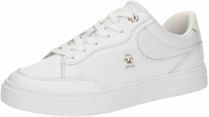 TOMMY HILFIGER Nízke tenisky 'Essential Chic Court'  zlatá / biela