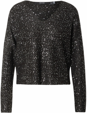 VERO MODA Sveter 'VMLEILANI'  čierna / priehľadná