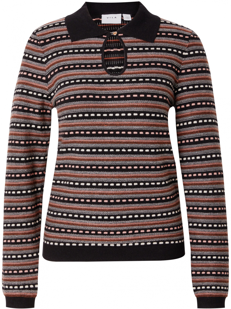 VILA Sveter 'DIVANA'  oranžová / ružová / čierna / biela