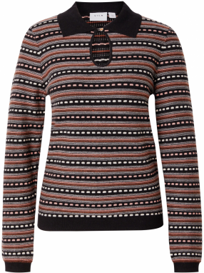 VILA Sveter 'DIVANA'  oranžová / ružová / čierna / biela