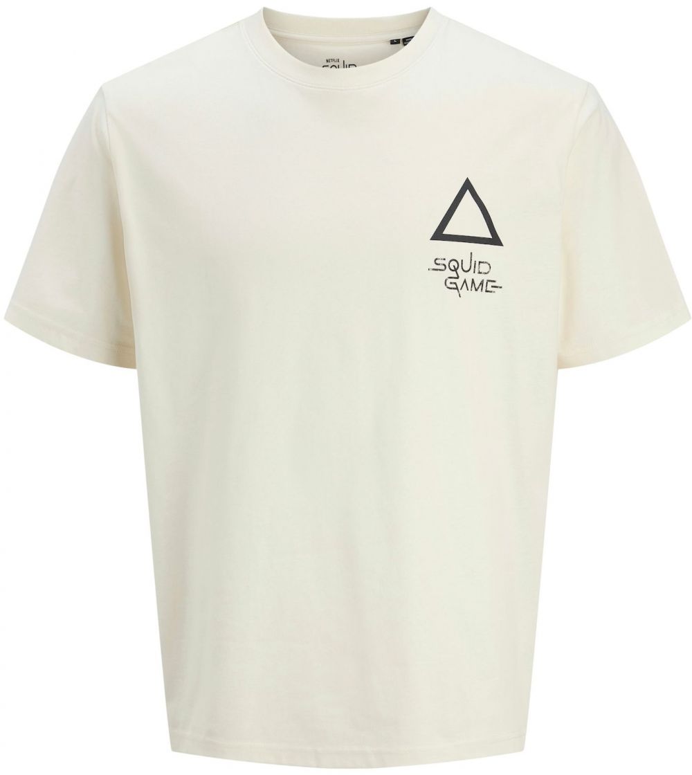 JACK & JONES Tričko 'JJSquidgame'  čierna / biela ako vlna