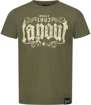 Tapout Tričko 'CRASHED'  olivová / tmavozelená / biela