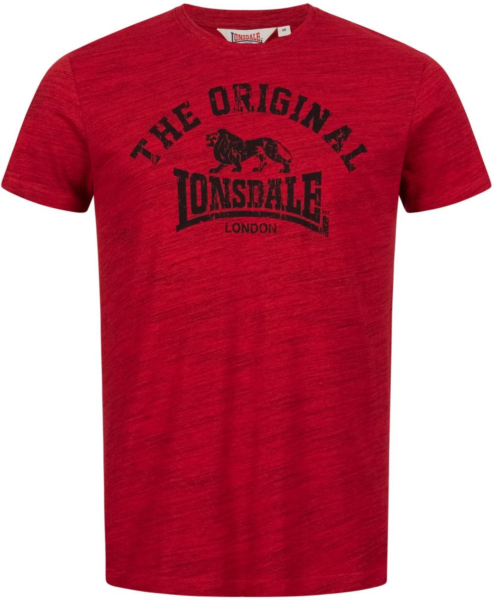 LONSDALE Tričko 'ORIGINAL'  červená / červená melírovaná / čierna