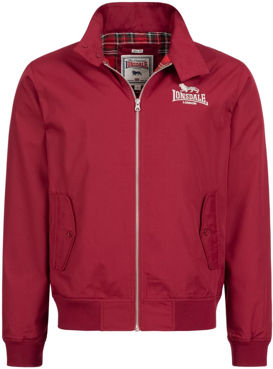 LONSDALE Prechodná bunda 'CLASSIC'  čerešňová / tmavočervená / biela